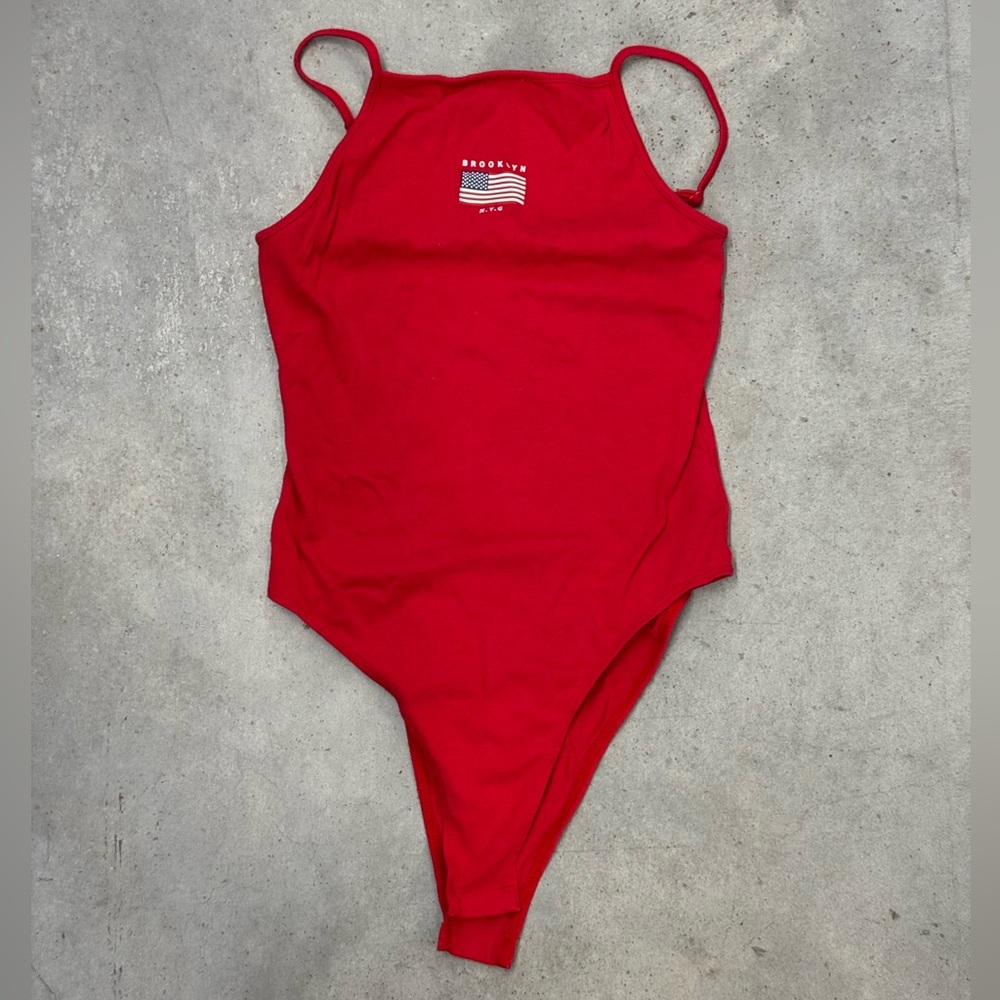 Brooklyn NYC Red Bodysuit Size Small